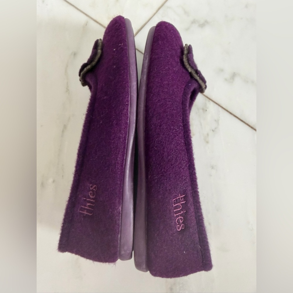 Thies women’s purple felt floral appliqué ballet flat shoes euro 38 US 7.5 EUC - Picture 8 of 10